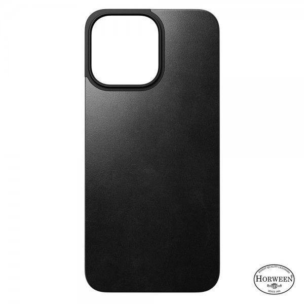 Nomad iPhone 15 Pro Max Skin Magnetic Leather Back Horween Svart