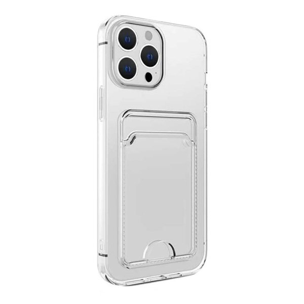iPhone 15 Pro Max Skal Korthållare Stöttåligt Transparent