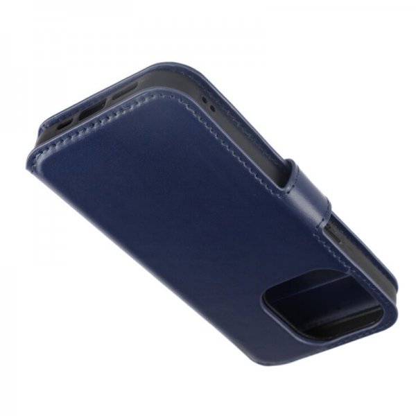Rvelon iPhone 15 Pro Fodral Äkta Läder Blå