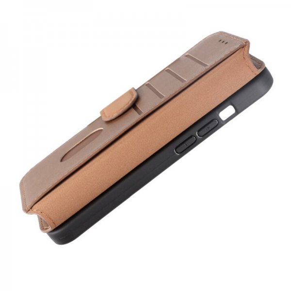 Rvelon iPhone 15 Pro Fodral Äkta Läder Brun