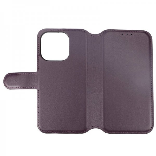 Rvelon iPhone 15 Pro Fodral Äkta Läder Lila