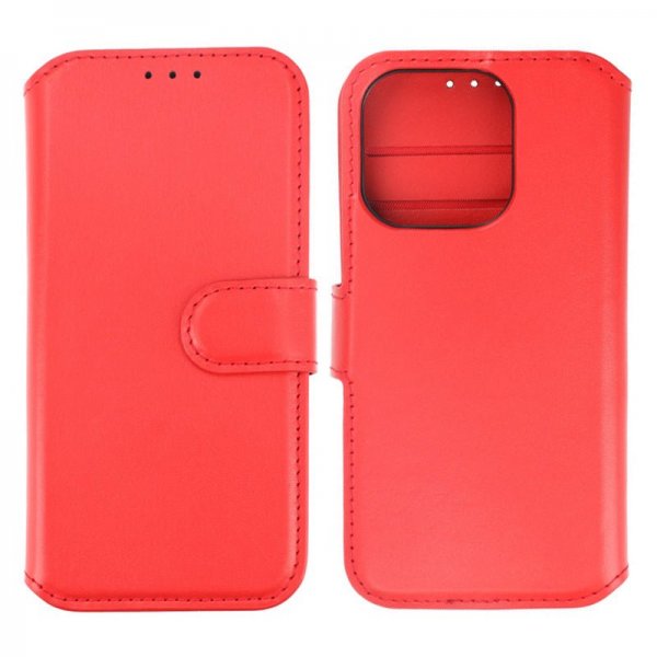 Rvelon iPhone 15 Pro Fodral Äkta Läder Röd