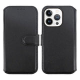 Rvelon iPhone 15 Pro Fodral Äkta Läder Svart