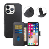 Rvelon iPhone 15 Pro Fodral Äkta Läder Svart
