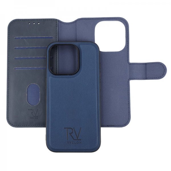 Rvelon iPhone 15 Pro Fodral Magnetiskt Avtagbart Skal Blå