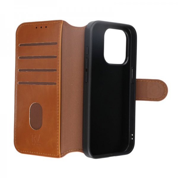 Rvelon iPhone 15 Pro Fodral 4 Kortfack MagSafe Brun