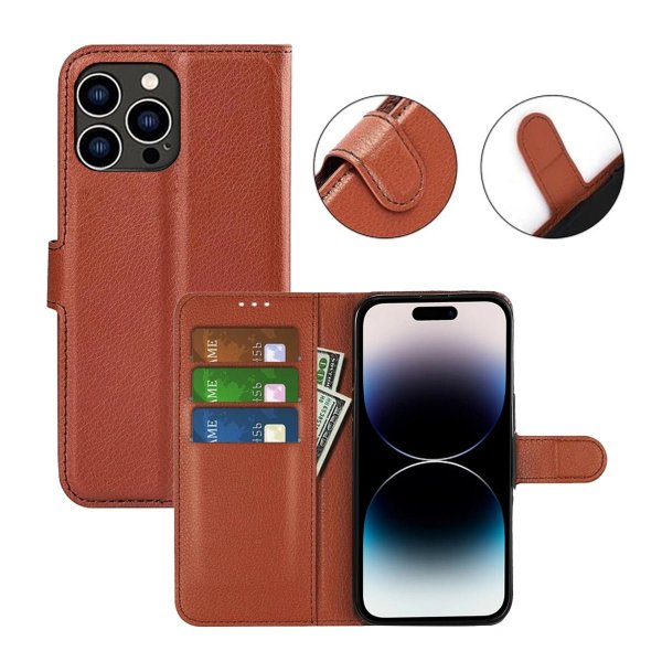 iPhone 15 Pro Fodral med Stativ Brun