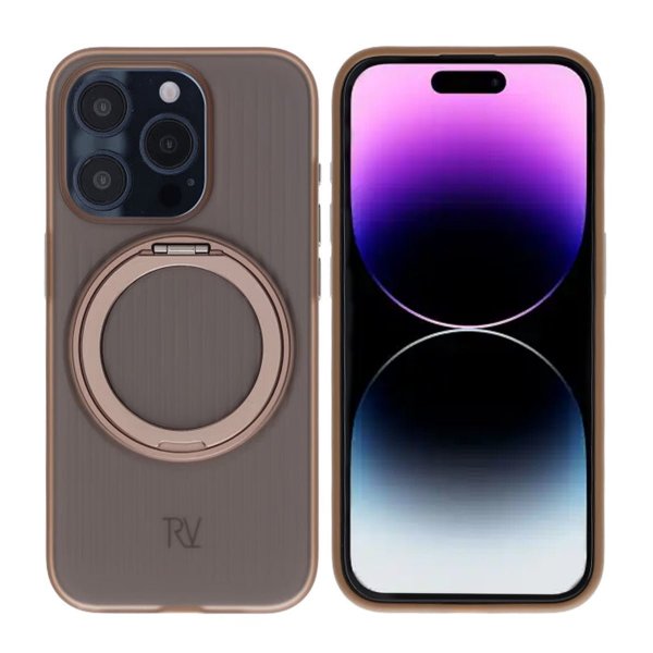 Rvelon iPhone 15 Pro Skal Roterbart MagSafe Stativ Brun