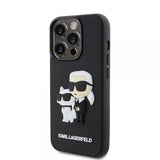 Karl Lagerfeld iPhone 15 Pro Skal 3D Rubber Karl & Choupette Svart