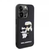 Karl Lagerfeld iPhone 15 Pro Skal 3D Rubber Karl & Choupette Svart