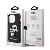 Karl Lagerfeld iPhone 15 Pro Skal 3D Rubber Karl & Choupette Svart