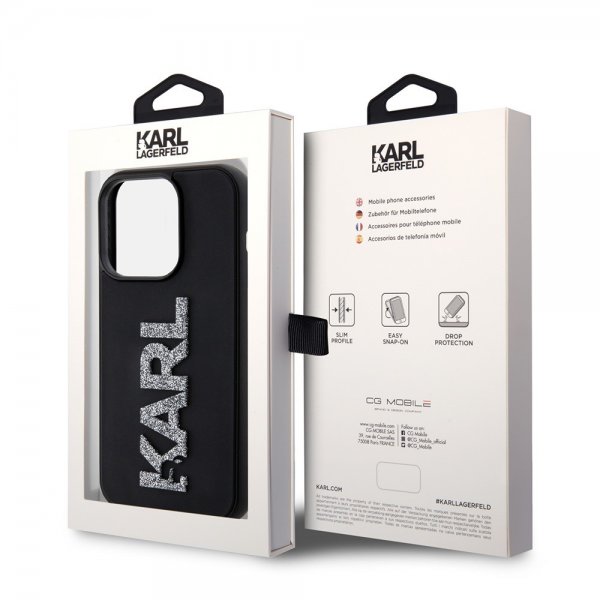 Karl Lagerfeld iPhone 15 Pro Skal 3D Rubber Karl Svart