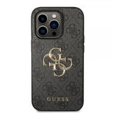 Guess iPhone 15 Pro Skal 4G Logo Grå
