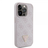 Guess iPhone 15 Pro Skal 4G Metal Triangle Strass Rosa