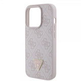 Guess iPhone 15 Pro Skal 4G Metal Triangle Strass Rosa