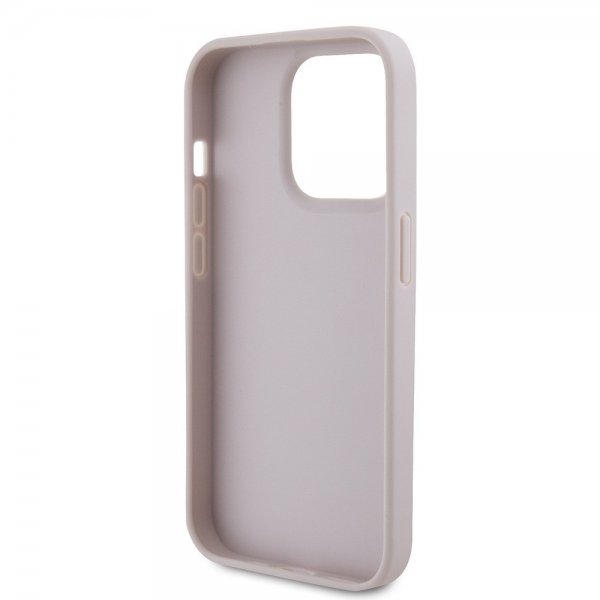 Guess iPhone 15 Pro Skal 4G Metal Triangle Strass Rosa