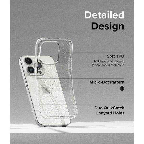 Ringke iPhone 15 Pro Skal Air Glitter Clear
