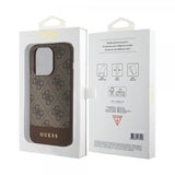 Guess iPhone 15 Pro Skal Bottom Stripe MagSafe Brun