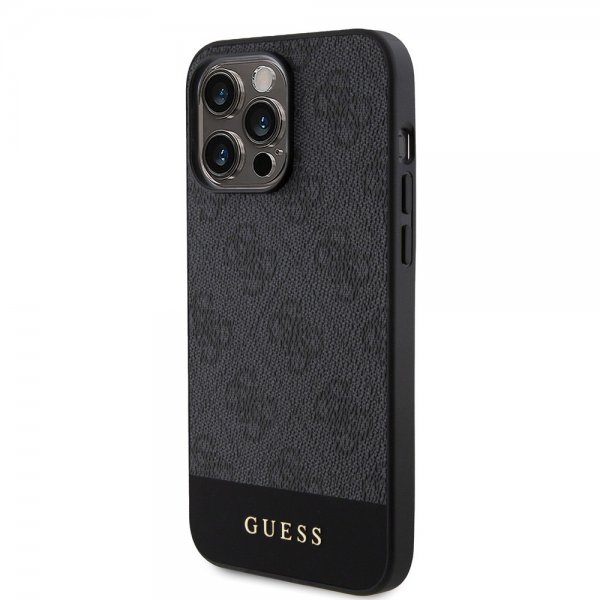 Guess iPhone 15 Pro Skal Bottom Stripe MagSafe Svart