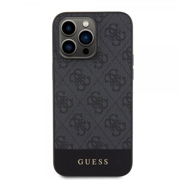 Guess iPhone 15 Pro Skal Bottom Stripe MagSafe Svart
