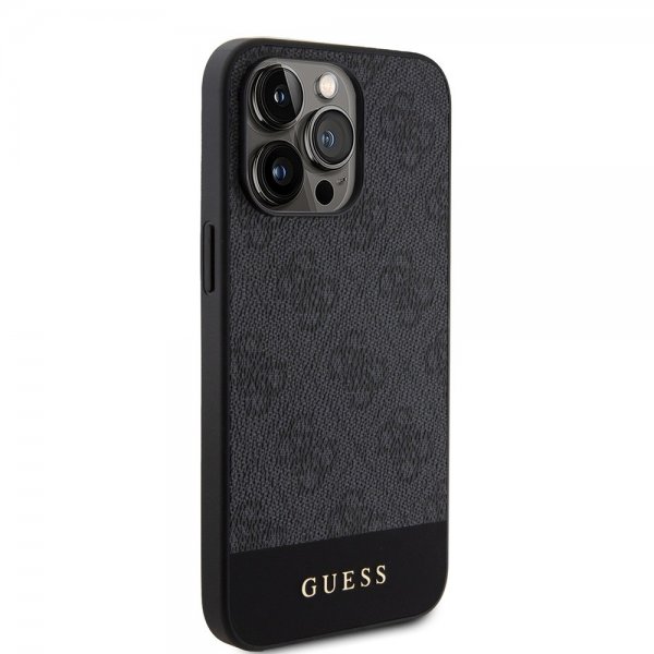 Guess iPhone 15 Pro Skal Bottom Stripe MagSafe Svart