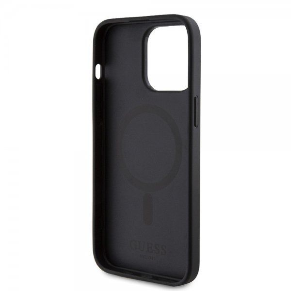 Guess iPhone 15 Pro Skal Bottom Stripe MagSafe Svart