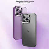 X-Level iPhone 15 Pro Skal Camera Frame Kickstand Blå