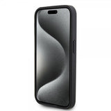 Mercedes Benz iPhone 15 Pro Skal Carbon Effect Leather Stripe AMG Svart