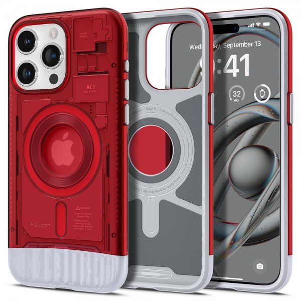 Spigen iPhone 15 Pro Skal Classic C1 MagFit Ruby