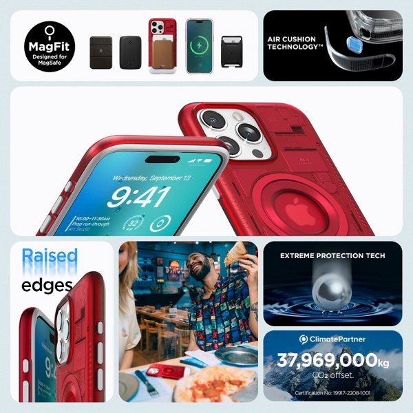 Spigen iPhone 15 Pro Skal Classic C1 MagFit Ruby