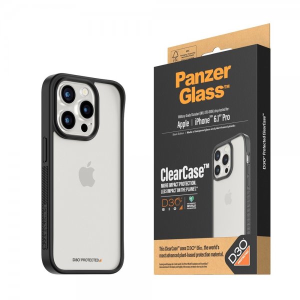 PanzerGlass iPhone 15 Pro Skal ClearCase D3O Svart