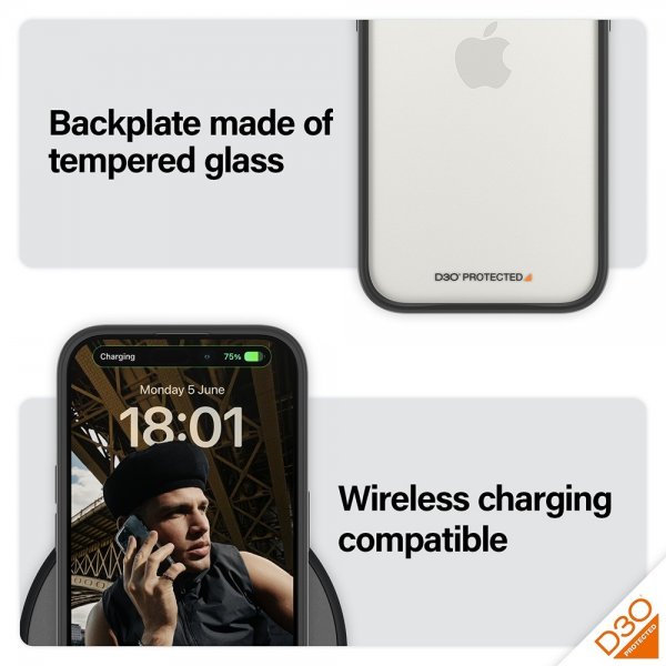 PanzerGlass iPhone 15 Pro Skal ClearCase D3O Svart