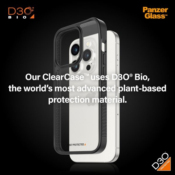 PanzerGlass iPhone 15 Pro Skal ClearCase D3O Svart