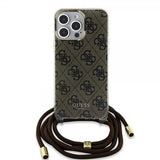 Guess iPhone 15 Pro Skal Crossbody Cord Brun