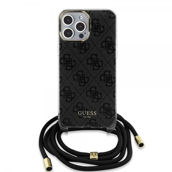 Guess iPhone 15 Pro Skal Crossbody Cord Svart