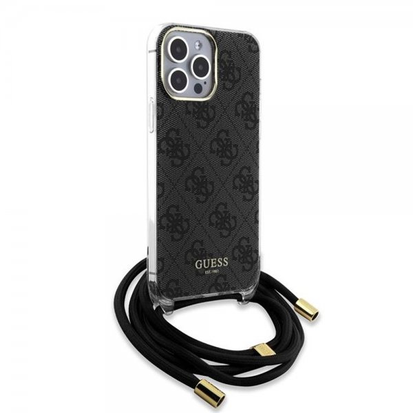 Guess iPhone 15 Pro Skal Crossbody Cord Svart