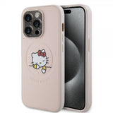 Hello Kitty iPhone 15 Pro Skal Debossed Logo MagSafe Rosa