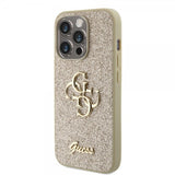 Guess iPhone 15 Pro Skal Fixed Glitter Guld
