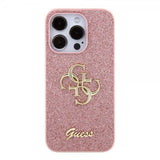 Guess iPhone 15 Pro Skal Fixed Glitter Rosa