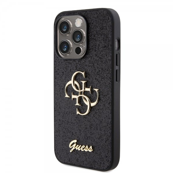Guess iPhone 15 Pro Skal Fixed Glitter Svart
