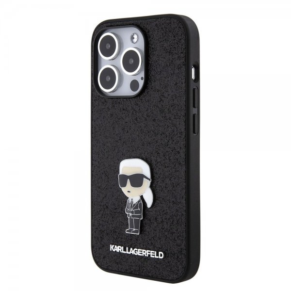 Karl Lagerfeld iPhone 15 Pro Skal Fixed Glitter Svart