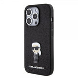Karl Lagerfeld iPhone 15 Pro Skal Fixed Glitter Svart