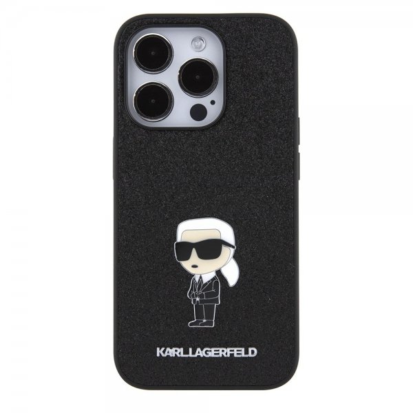 Karl Lagerfeld iPhone 15 Pro Skal Fixed Glitter Svart