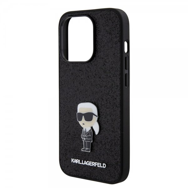 Karl Lagerfeld iPhone 15 Pro Skal Fixed Glitter Svart