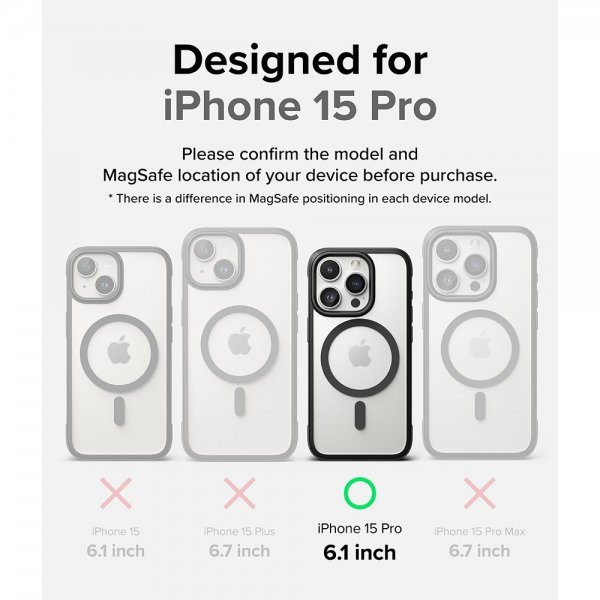 Ringke iPhone 15 Pro Skal Fusion Bold Magnetic Matte Black
