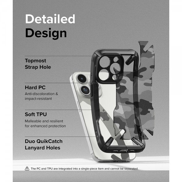 Ringke iPhone 15 Pro Skal Fusion X Design Camo Black