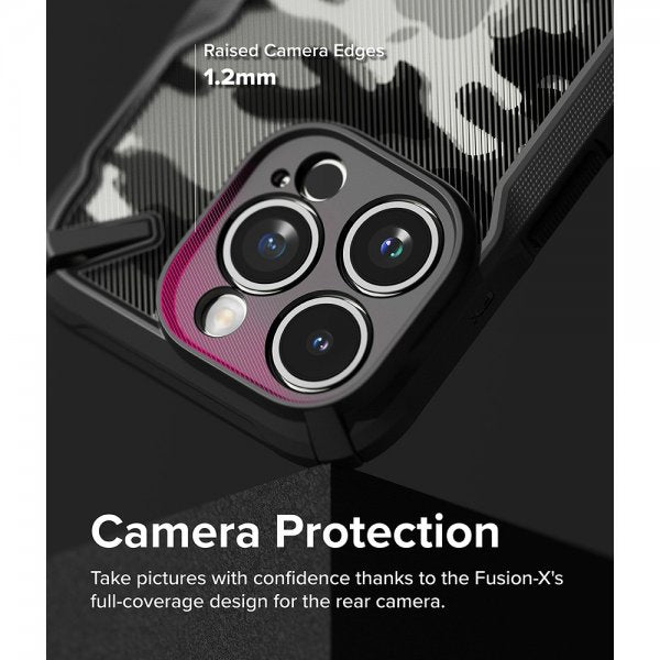 Ringke iPhone 15 Pro Skal Fusion X Design Camo Black