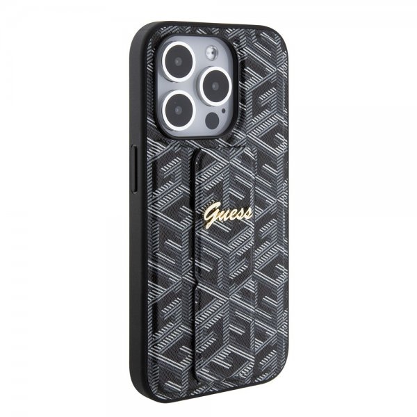Guess iPhone 15 Pro Skal G Cube Grip Stand Svart