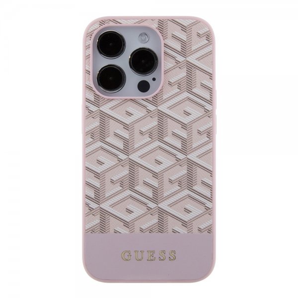 Guess iPhone 15 Pro Skal G Cube MagSafe Rosa
