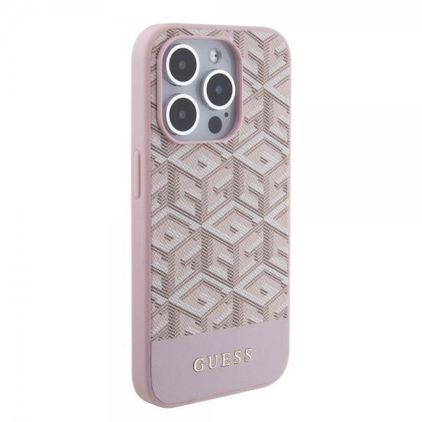 Guess iPhone 15 Pro Skal G Cube MagSafe Rosa
